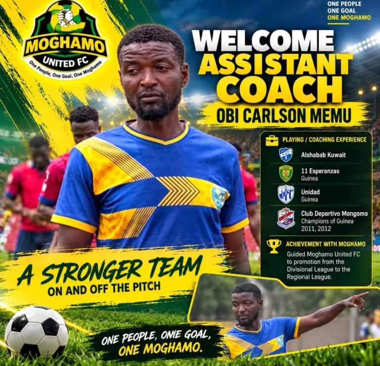 Moghamo United FC confirms Obi Carlson Memu as Assistant Coach.