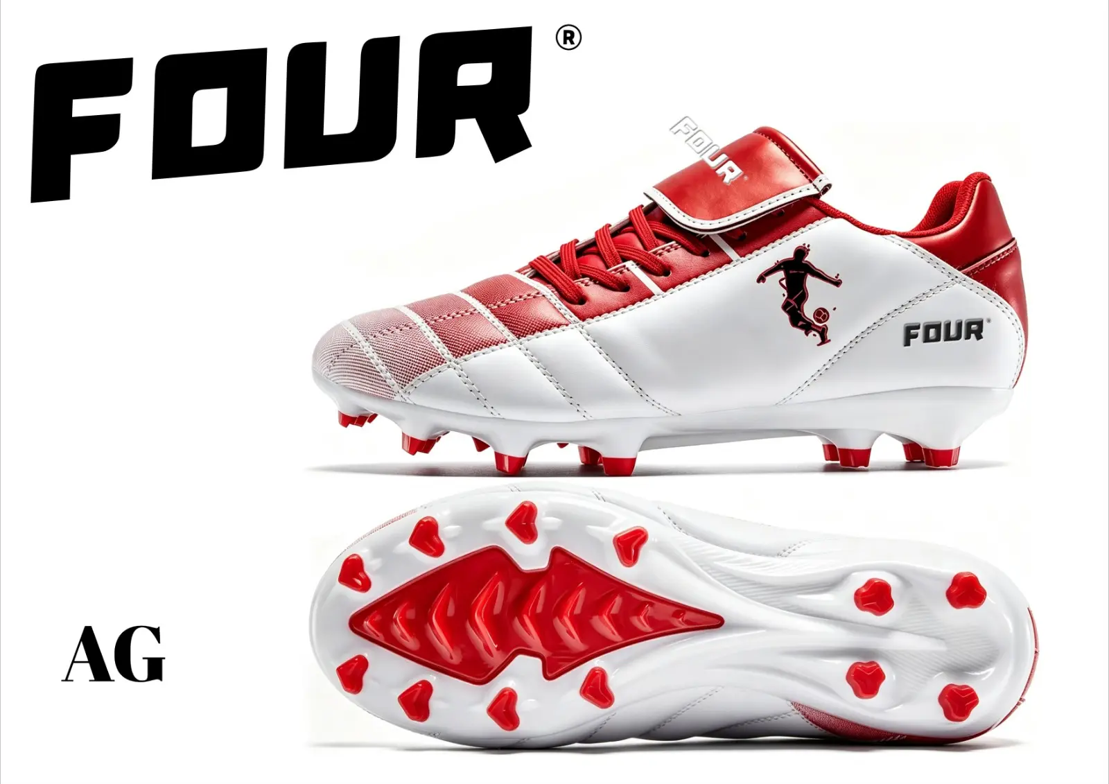 boot-red-ag FOUR AG Football Boots — Red / White