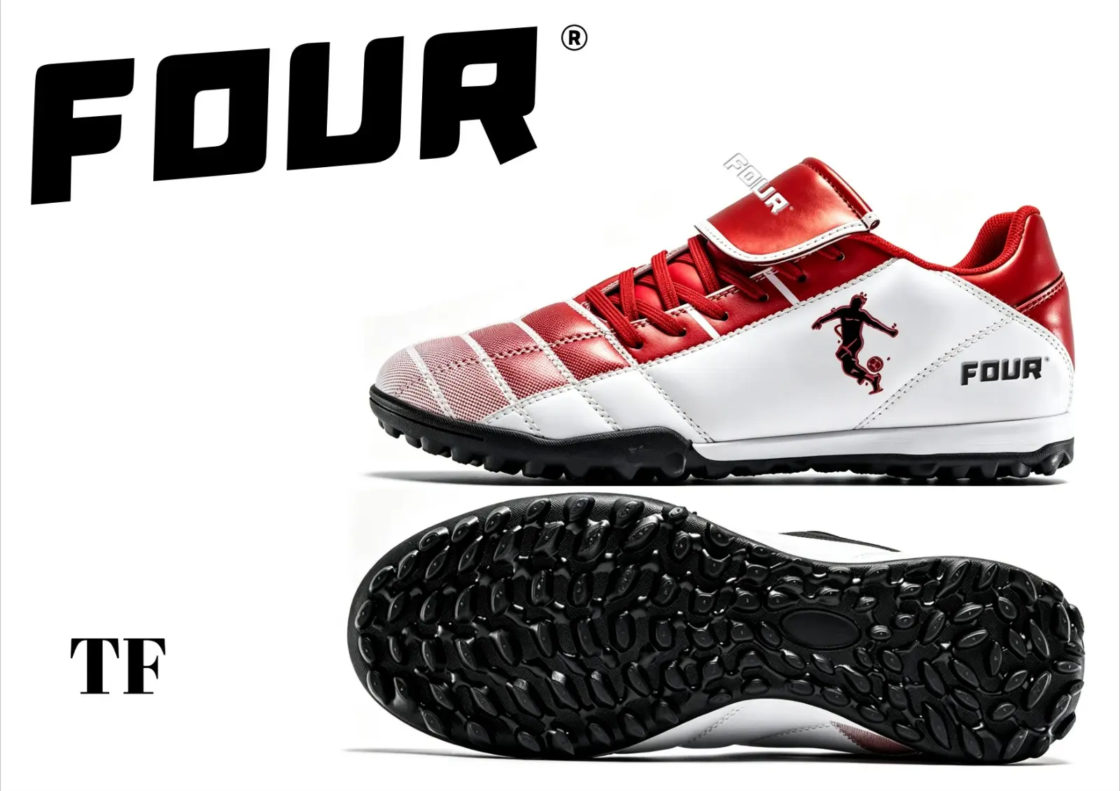 boot-red-tf FOUR TF Turf Shoes — Red / White
